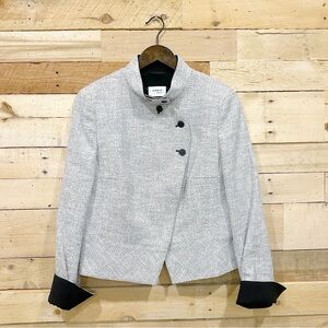 Akris Punto Blazer Jacket Size 10 Black White Button Zip